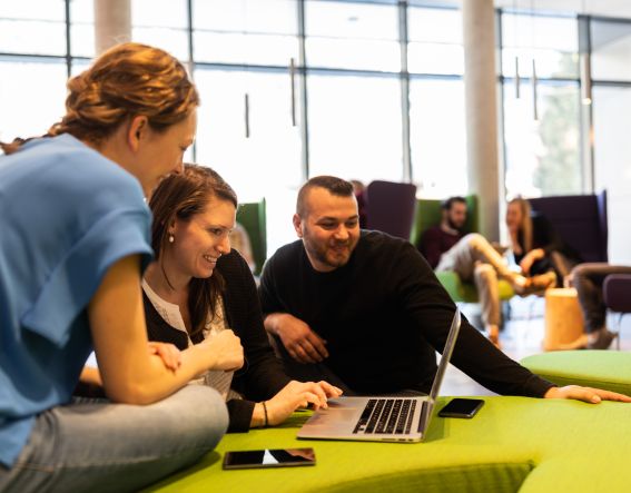 Gruppenarbeiten in der Lounge